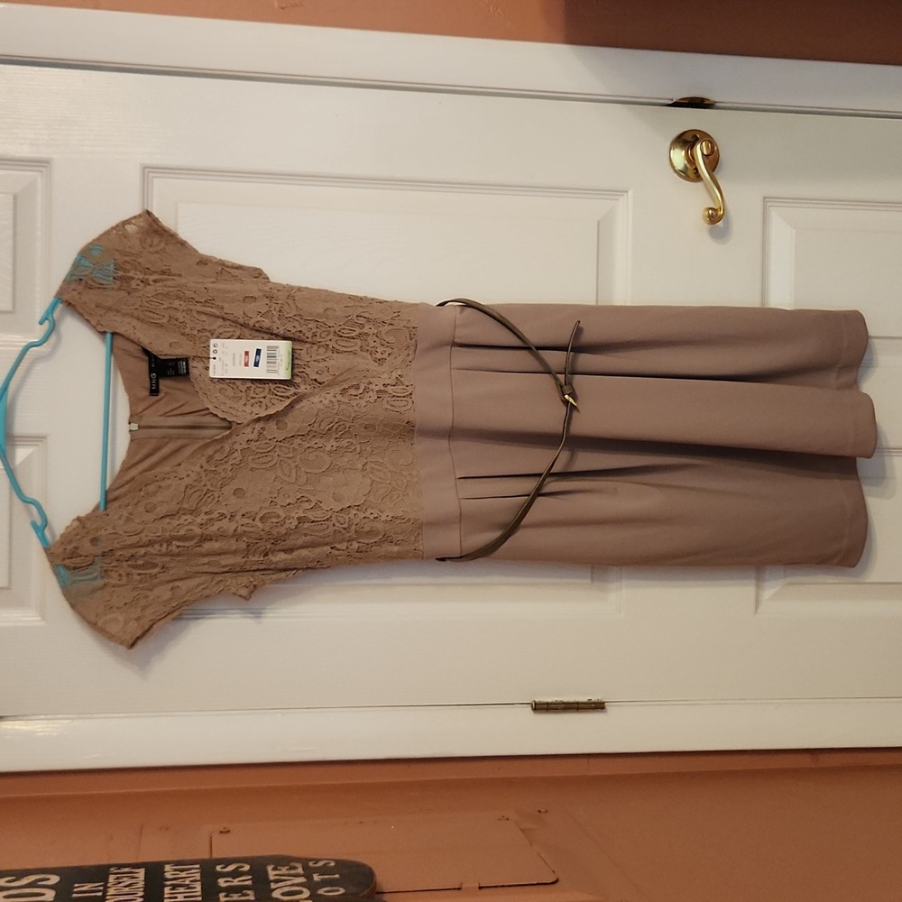 NWT MNG by Mango tan lace dress